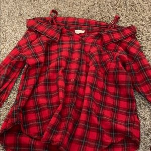 Off the Shoulder Flannel